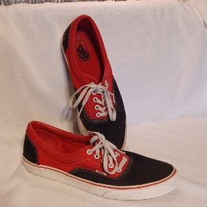 Vans Men's Black and Red Sneakers Mens Size 12